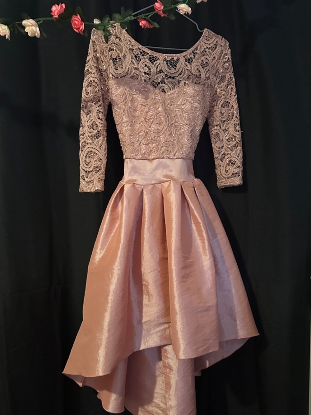 Dusty Rose Lace & Satin Dress